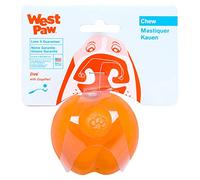 WEST PAW Zogoflex Jive Ball Dog Chew Toy - Bouncing Toys for Dogs, Fetch, Catch, Chewing, Play - Floatable, Recyclable Balls - Latex-Free, Non-Toxic, Dishwasher Safe Dog Toy (Tangerine, Large)