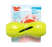 WEST PAW Zogoflex Qwizl Dog Puzzle Treat Toy - Interactive Chew Toy for Dogs - Brightly-Coloured Dog Enrichment Toy for Aggressive Chewers, Fetch, Catch, (green, Small)