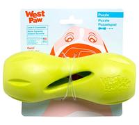 WEST PAW Zogoflex Qwizl Dog Puzzle Treat Toy ? Interactive Chew Toy for Dogs ? Dispenses Pet Treats ? Brightly-Colored Dog Puzzles for Aggressive Chewers, Fetch, Catch, Non-Toxic, Green, Large