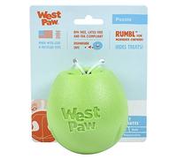WEST PAW Zogoflex Rumbl Treat-Dispensing Dog Toy - - Dog Enrichment Toy - for Moderate Chewers, Fetch, Catch - Holds Kibble, Treats (Jungle Green, Small)