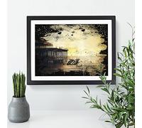 West Pier Brighton Seascape Modern CB Framed Print | A3 Black Framed Wall Art | Ready to Hang | Modern Nature Picture | Living Room Bedroom Lounge Office