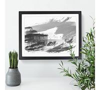West Pier Brighton Seascape V1 Modern Framed Print | A3 Black Framed Wall Art | Ready to Hang | Modern Nature Picture | Living Room Bedroom Lounge Office