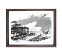West Pier Brighton Seascape V1 Modern Framed Print | A3 Walnut Framed Wall Art | Ready to Hang | Modern Nature Picture | Living Room Bedroom Lounge Office