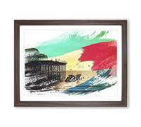 West Pier Brighton Seascape V2 Modern Framed Print | A2 Walnut Framed Wall Art | Ready to Hang | Modern Nature Picture | Living Room Bedroom Lounge Office