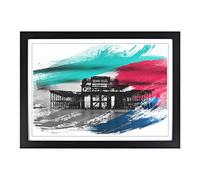 West Pier Brighton V2 Framed Print | A2 Black Framed Wall Art | Ready to Hang | Modern Nature Picture | Living Room Bedroom Lounge Office
