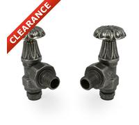 West Radiators Abbey Manual Radiator Valve (Pair) - Pewter (Angled Manual)