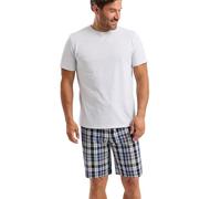West Ridge Men’s Soft Tee Shirt & Woven Shorts Pyjama Set, Check, M