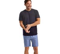 West Ridge Men’s Soft Tee Shirt & Woven Shorts Pyjama Set, Striped, XL