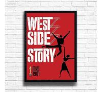 West Side Story Poster Print, Musical Print, A4 A3 Broadway Theatre Show, Wall Art Deco Special Canvas West End Print, London theatre art frame options (A3 Framed (Black))