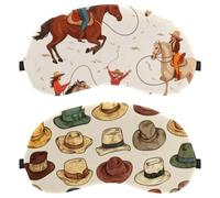 West Style Cowboy Hats Seamless Pattern 2-Pack Light-Blocking Soft Breathable Eye Masks Sleep Mask Eye Patch