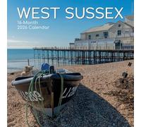 West Sussex 2026 16-Month Square Wall Calendar, British Landscapes and Gardens, Monthly Planner with UK Holidays