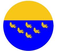 West Sussex County Flag - (Two Pack) 80mm Diameter Car Bumper Window Decal Sticker