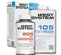 WEST SYSTEM Epoxy Resin and Hardener - 105/205 A Pack - Marine Grade Epoxy for Wood, Metal & Fibreglass, Suitable for Outdoor Use, Furniture & DIY - Ideal for Polyester Surfaces & Gap Filling