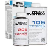 WEST SYSTEM Epoxy Resin and Hardener - 105/206 A Pack - Marine Grade Epoxy for Wood, Metal & Fibreglass, Suitable for Outdoor Use, Furniture & DIY - Ideal for Polyester Surfaces & Gap Filling