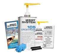 WEST SYSTEM Epoxy Resin & Hardener 105/206 Starter Pack - Marine Grade Epoxy for Wood, Metal & Fibreglass, Suitable for Outdoor Use, Furniture & DIY - Ideal for Polyester Surfaces & Gap Filling