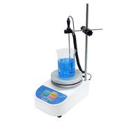 WEST TUNE Touchable LCD Screen Hotplate Magnetic Stirrer with Program Setting Function, 380℃/716℉ 5.5 Inch Hot Plate Max Speed 1500rpm, Temp Probe Sensor & Support Stand & Stirring Bar Included