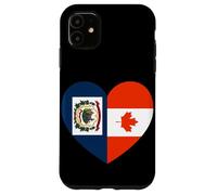 West VA and Canada Flags: Heart Shaped Unity Case for iPhone 11