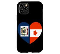West VA and Canada Flags: Heart Shaped Unity Case for iPhone 11 Pro