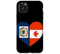 West VA and Canada Flags: Heart Shaped Unity Case for iPhone 11 Pro Max