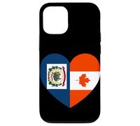 West VA and Canada Flags: Heart Shaped Unity Case for iPhone 12/12 Pro