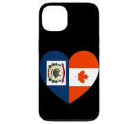 West VA and Canada Flags: Heart Shaped Unity Case for iPhone 13