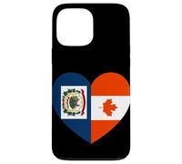 West VA and Canada Flags: Heart Shaped Unity Case for iPhone 13 Pro Max