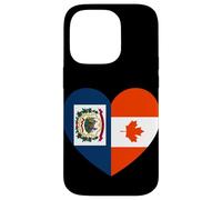 West VA and Canada Flags: Heart Shaped Unity Case for iPhone 14 Pro