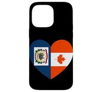 West VA and Canada Flags: Heart Shaped Unity Case for iPhone 14 Pro Max