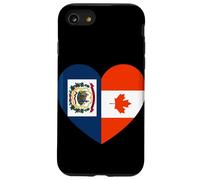 West VA and Canada Flags: Heart Shaped Unity Case for iPhone SE (2020) / 7/8