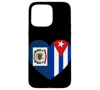 West VA and Cuba Flags: Heart Shaped Unity Case for iPhone 15 Pro Max