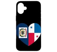 West VA and Panama Flags: Heart Shaped Unity Case for iPhone 16 Plus