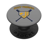 West Virginia Baseball Patriotic Shield WV Mountain Game Day PopSockets Adhesive PopGrip