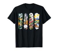 West Virginia Brushstroke Mountains Banjo Rhododendron T-Shirt