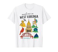 West Virginia Doodles Souvenir Travel Vacation Trip State T-Shirt