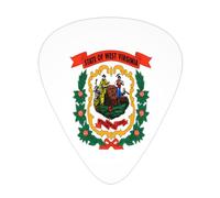 West Virginia Flag 12 Pack Guitar Picks Plectrums,4 pieces in each of 3 sizes, Suitable for a wide range of stringed instruments