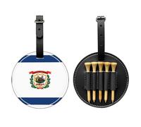 West Virginia Flag Black Printed Golf tee Storage Bag - Portable Design, Easy to Organize tee