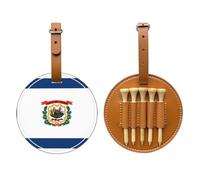 West Virginia Flag Brown Golf tee Storage Bag - Easy to Carry Around and More efficient in Playing Golf