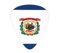 West Virginia Flag Guitar picks 12 pieces, ABS material, smooth edges, comfortable feel, 3 optional thicknesses