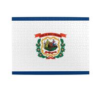 West Virginia Flag Horizontal Wooden Puzzle 500 Pcs Develop Hands-on Skills for Relax and Parent-Child Interaction
