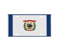 West Virginia Flag License Plate for Front of Car â€“ Personalized Aluminum Car Tags â€“ 6â€ x 12â€ Universal Fit.