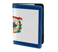 West Virginia Flag Passport Holder5.5 in - Genuine leather, unisex - Folding passport holder