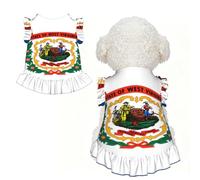 West Virginia Flag Pet Dog Dress Dog Clothes Girl Puppy Shirt Yorkie Clothes Cute Pet Apparel for Small Dogs and Cats Summer Pet Clothes