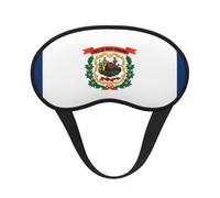 West Virginia Flag Print Blackout Sleep Mask - Light-Blocking, Comfortable, Ideal for Travel, Camping, Meditation, and Yoga