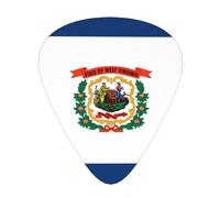 West Virginia Flag Printed pick set - 12 pieces, thin, medium and thick guitar picks, suitable for guitar, bass, electric guitar and ukulele