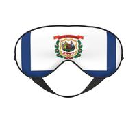 West Virginia Flag Prints Double-Sided Eye Mask Adjustable Design Light-Blocking and Breathable Suitable for Rest and Travel.