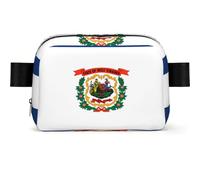 West Virginia Flag Square-Shaped Waist Bag with Durable Polyester and Adjustable Strap for Unisex Use