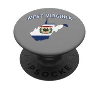 West Virginia Map Flag Area Code 304 Mountain WV Born Raised PopSockets Adhesive PopGrip