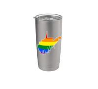 West Virginia Map USA State Rainbow Flag Pride Month Stainless Steel Insulated Tumbler