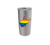 West Virginia Map USA State Rainbow Flag Pride Month Stainless Steel Insulated Tumbler
