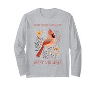 West Virginia Northern Cardinal State Bird Long Sleeve T-Shirt